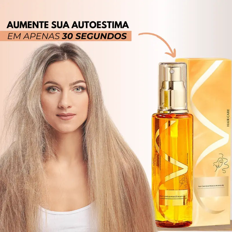 FiosGold™: Spray Finalizador para Cabelos - Hidrata, Nutre, Alisa e Fortelece os Fios