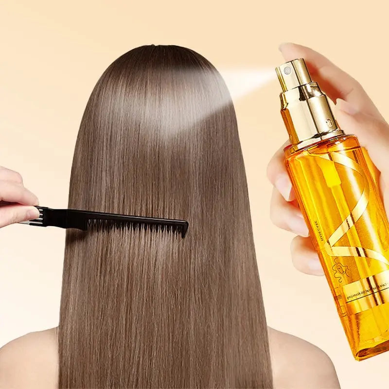 FiosGold™: Spray Finalizador para Cabelos - Hidrata, Nutre, Alisa e Fortelece os Fios