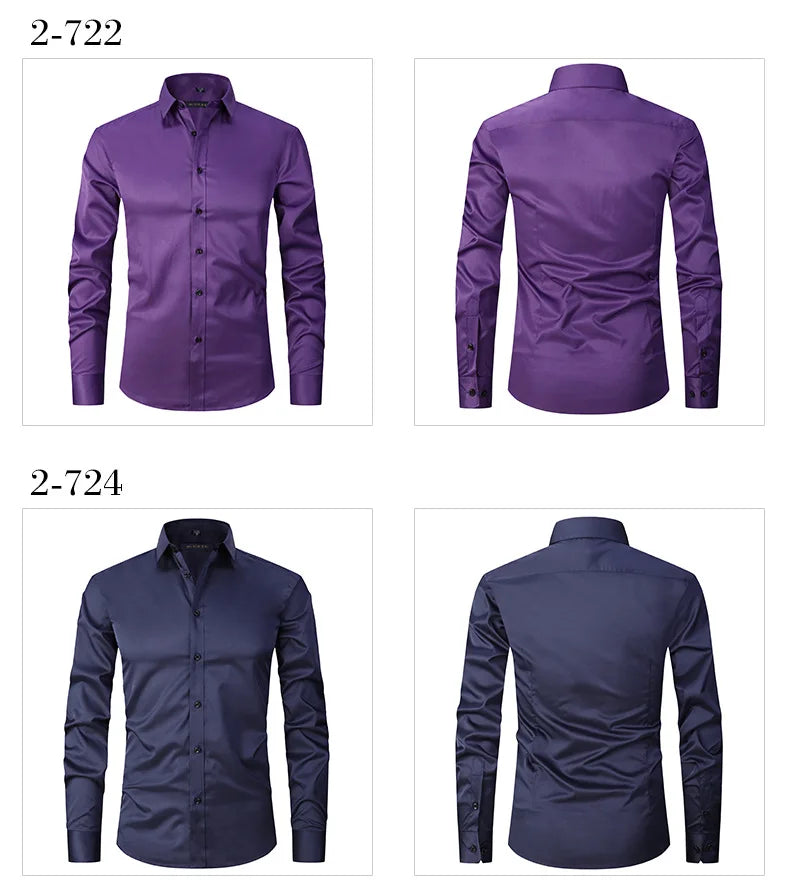 Camisa Social Masculina Slim Fit Sem Passar