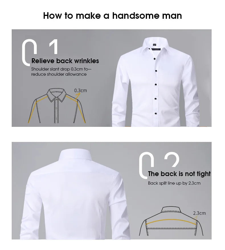 Camisa Social Masculina Slim Fit Sem Passar