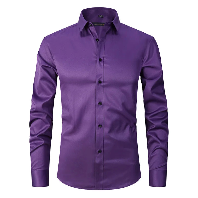Camisa Social Masculina Slim Fit Sem Passar