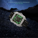Relógio Retro Square Resistente à Água com Pulseira de Silicone