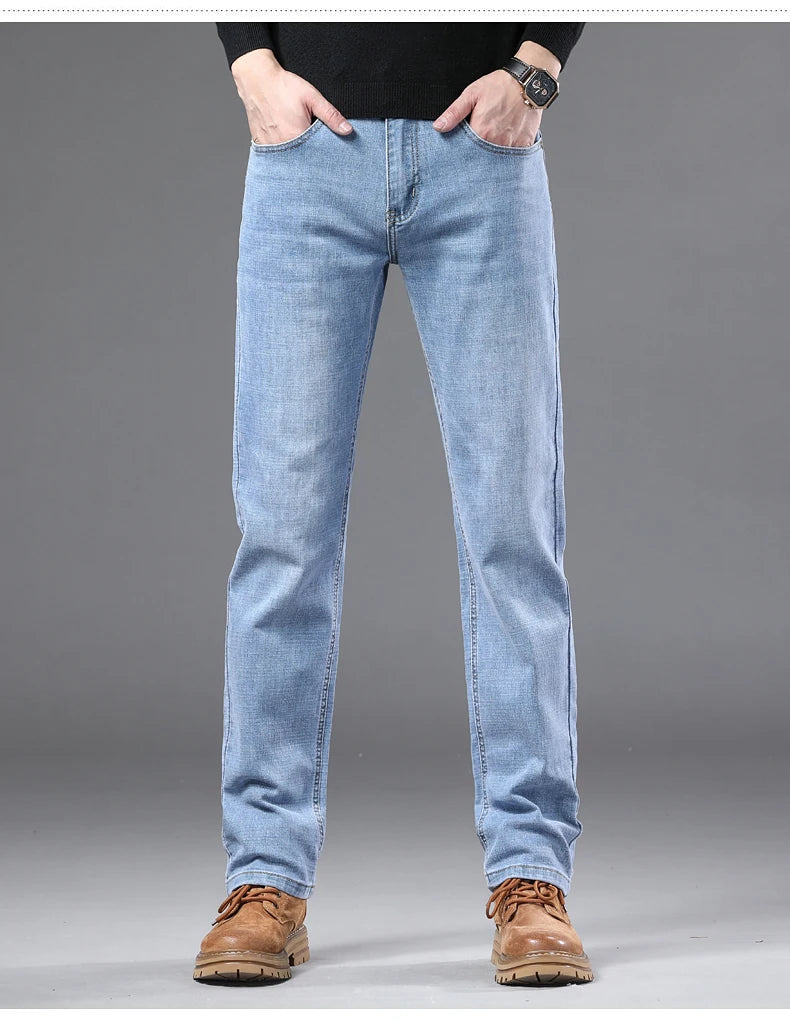 Calça Jeans Masculina Reta Slim