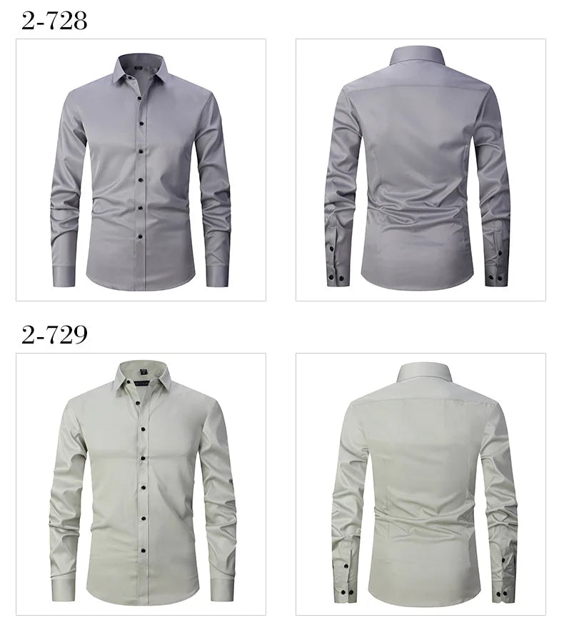 Camisa Social Masculina Slim Fit Sem Passar