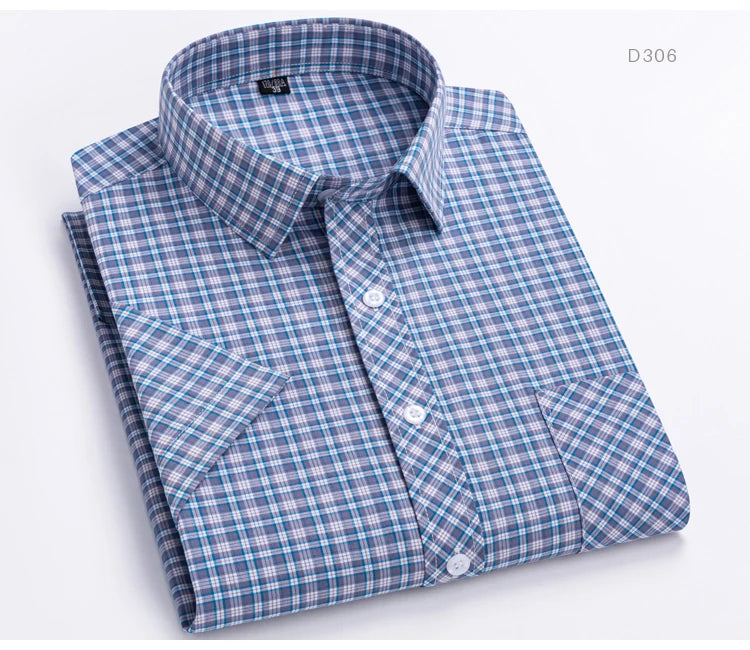 Camisa Casual Xadrez Manga Curta 100% Algodão