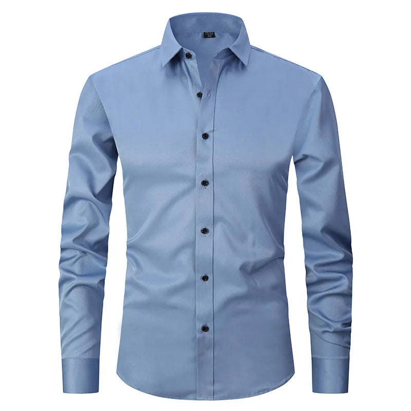 Camisa Social Masculina Slim Fit Sem Passar