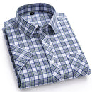 Camisa Casual Xadrez Manga Curta 100% Algodão