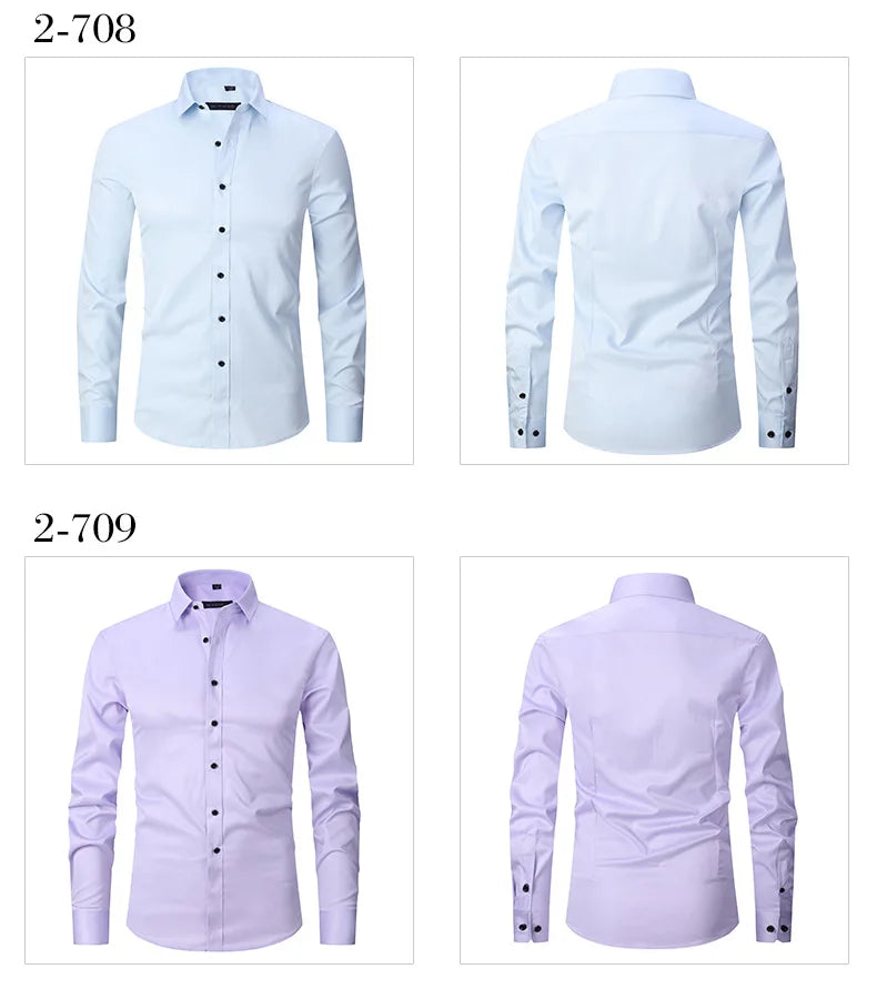Camisa Social Masculina Slim Fit Sem Passar