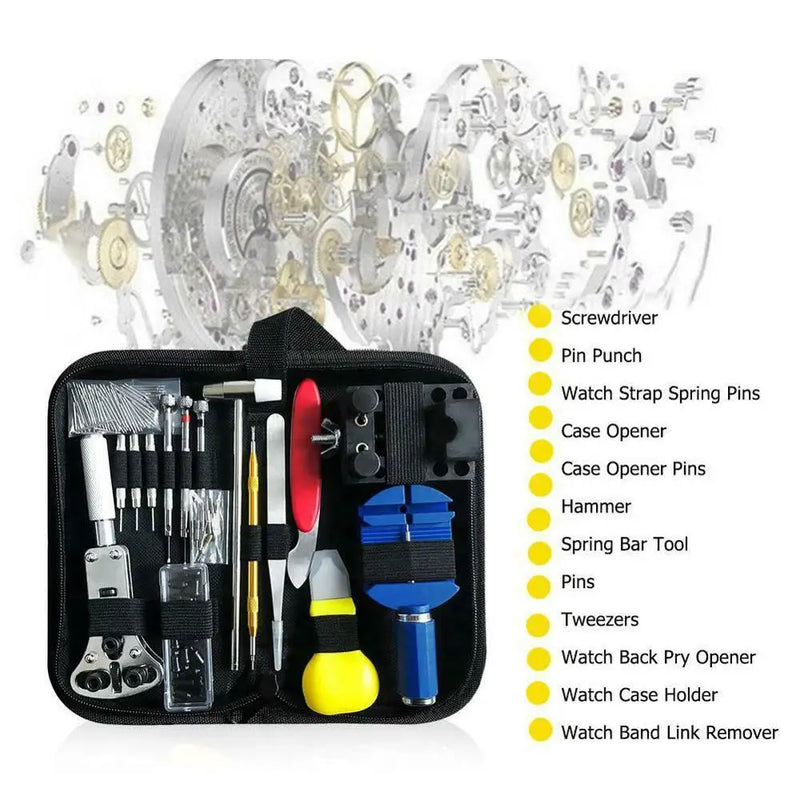Kit Profissional de Manutenção de Relógios com 147 Peças
