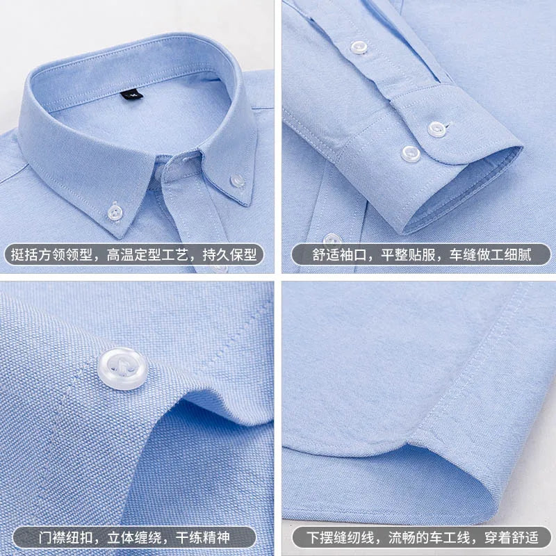 Camisa Social Oxford Slim Fit 100% Algodão Premium