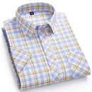 Camisa Casual Xadrez Manga Curta 100% Algodão