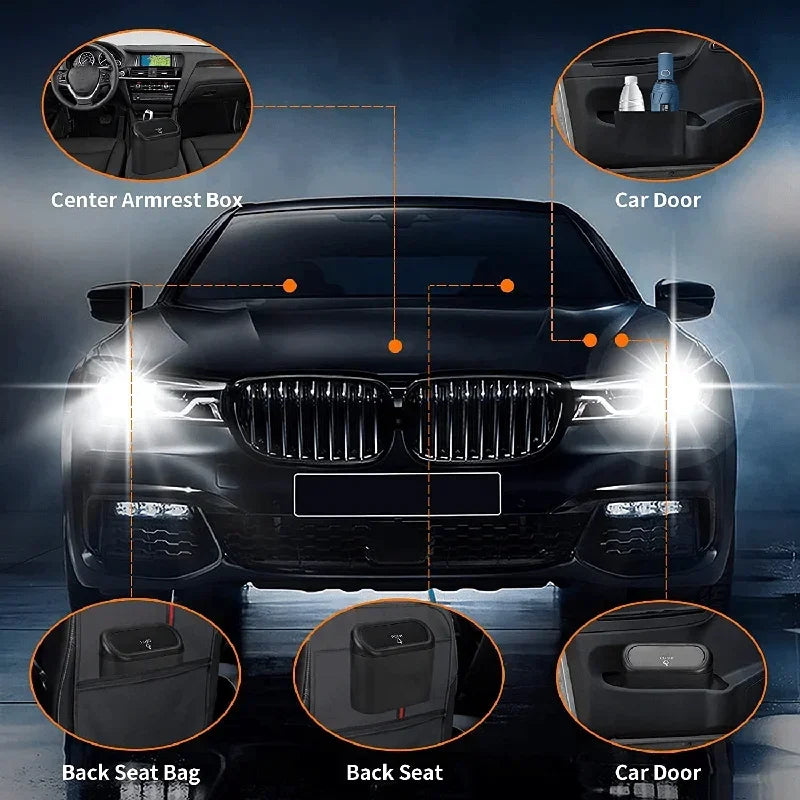 Lixeira para Carro com Tampa e Sacos de Lixo à Prova de Vazamentos