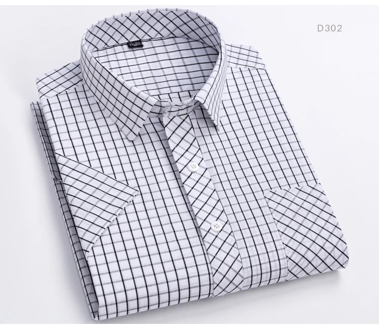 Camisa Casual Xadrez Manga Curta 100% Algodão