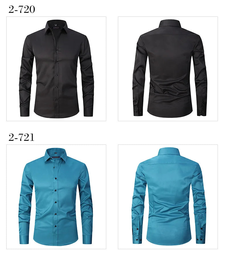 Camisa Social Masculina Slim Fit Sem Passar