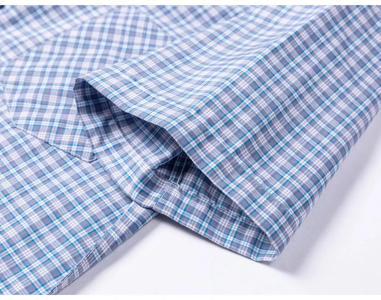 Camisa Casual Xadrez Manga Curta 100% Algodão