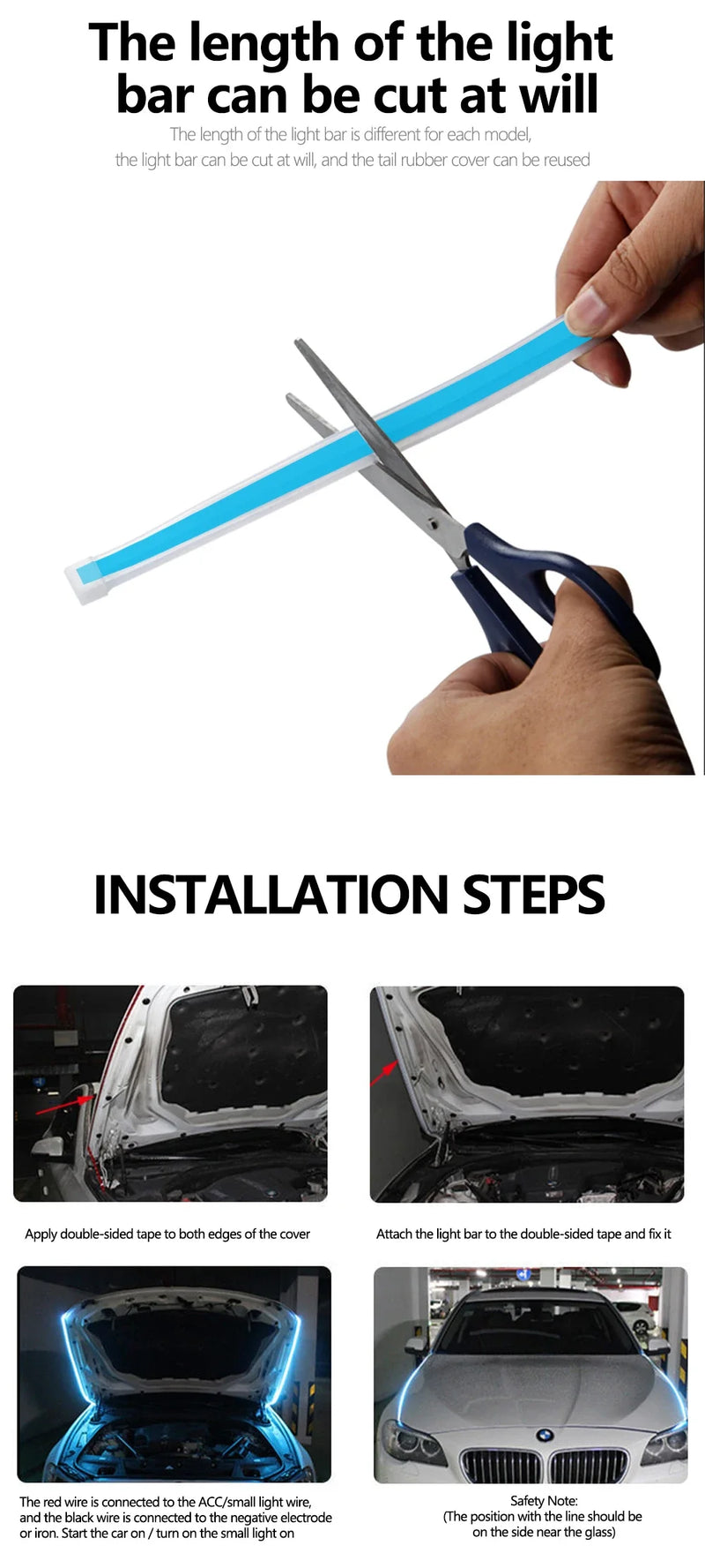 Luz Diurna Decorativa para Capô de Carro