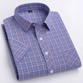 Camisa Casual Xadrez Manga Curta 100% Algodão