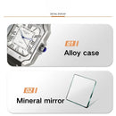 Relógio Retro Square Resistente à Água com Pulseira de Silicone