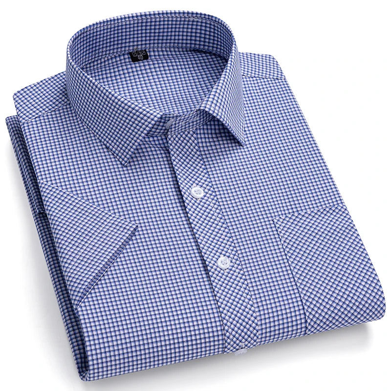 Camisa Casual Xadrez Manga Curta 100% Algodão