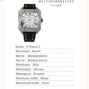 Relógio Retro Square Resistente à Água com Pulseira de Silicone