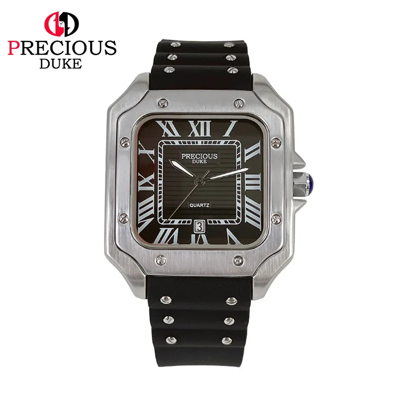 Relógio Retro Square Resistente à Água com Pulseira de Silicone