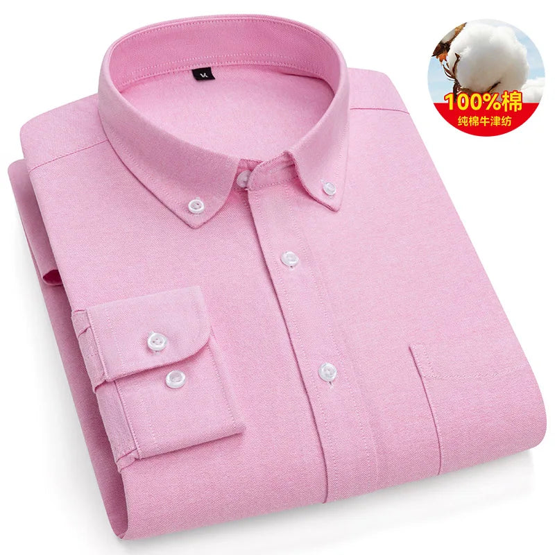 Camisa Social Oxford Slim Fit 100% Algodão Premium