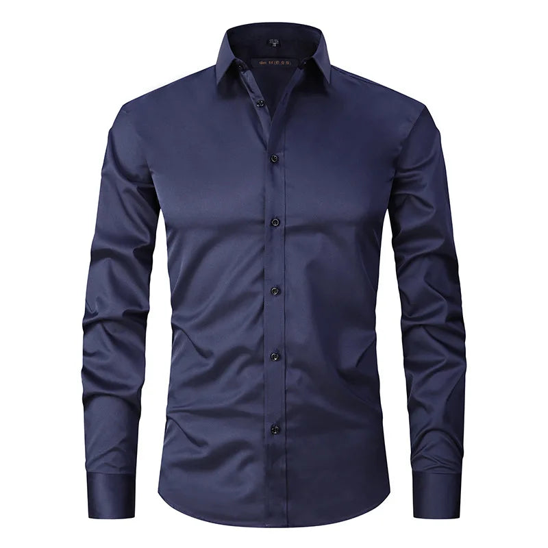 Camisa Social Masculina Slim Fit Sem Passar