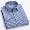 Camisa Casual Xadrez Manga Curta 100% Algodão