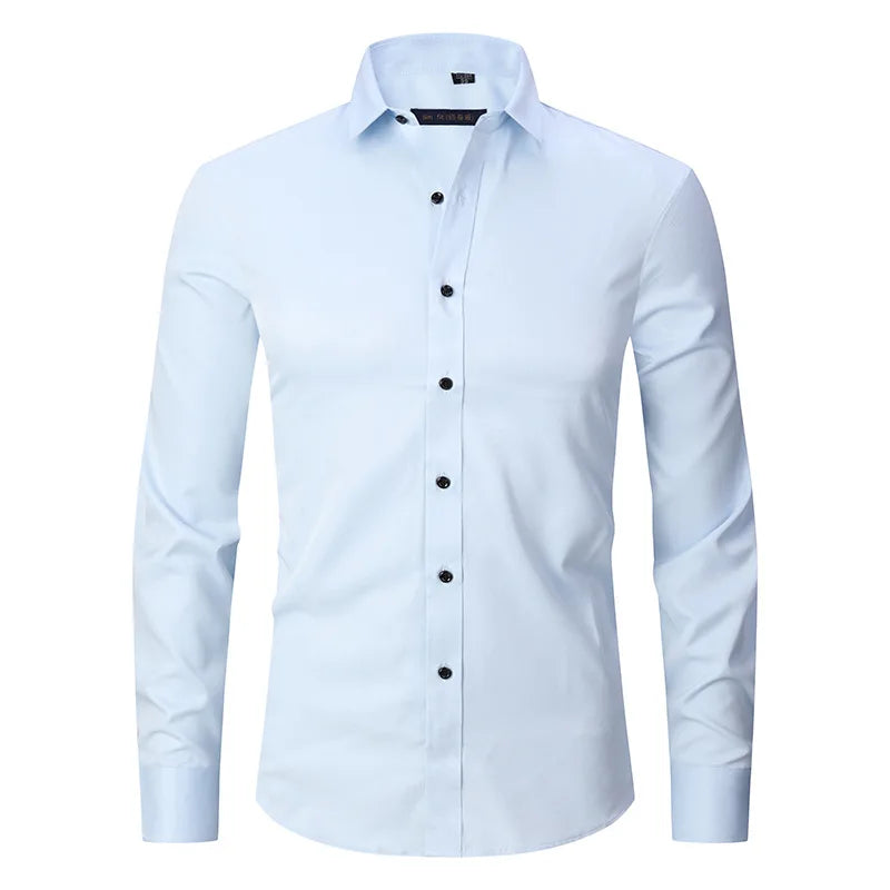 Camisa Social Masculina Slim Fit Sem Passar