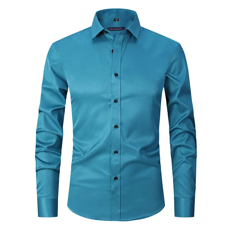 Camisa Social Masculina Slim Fit Sem Passar