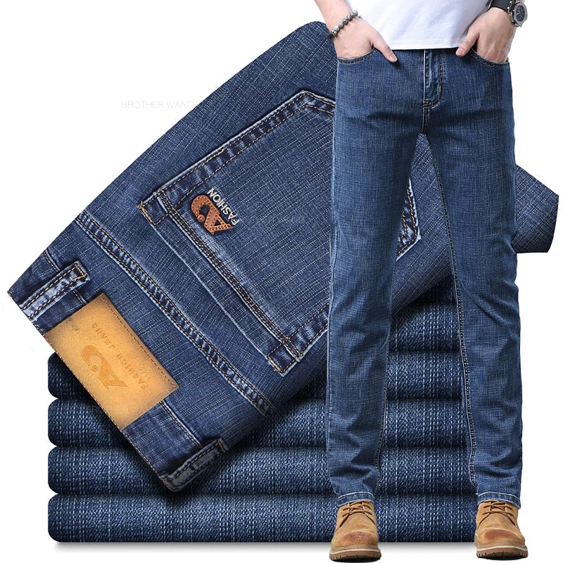 Calça Jeans Masculina Slim Tecido Stretch