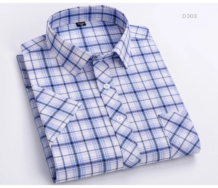 Camisa Casual Xadrez Manga Curta 100% Algodão